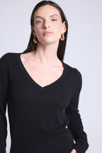 Pull Col V Luna - Noir - Femme