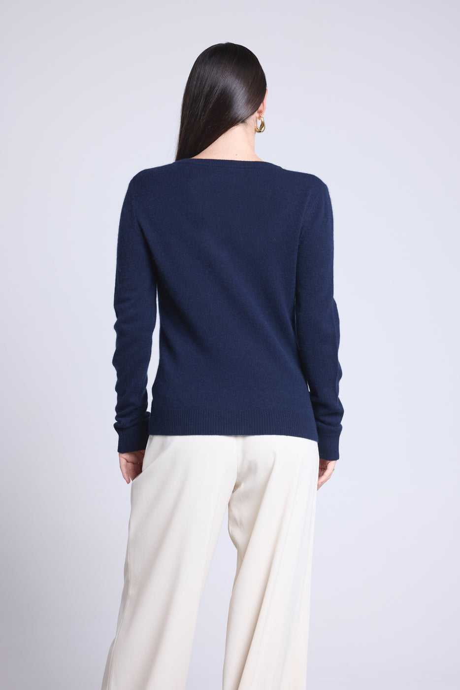 Pull Col V Luna - Bleu Marine - Femme