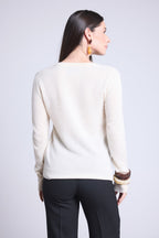 Luna V-Neck Jumper - White - Women