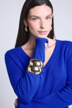 Pull Col V Luna - Bleu Roi - Femme