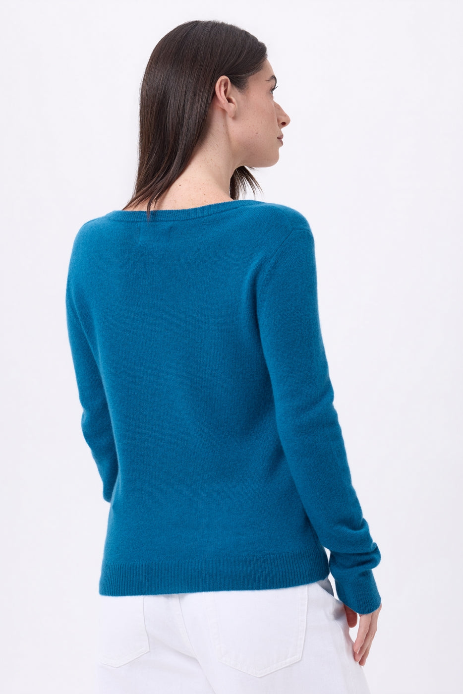 Luna V-Neck Jumper - Peacock Blue - Women