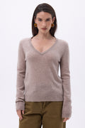Luna V-Neck Jumper - Hazelnut - Women