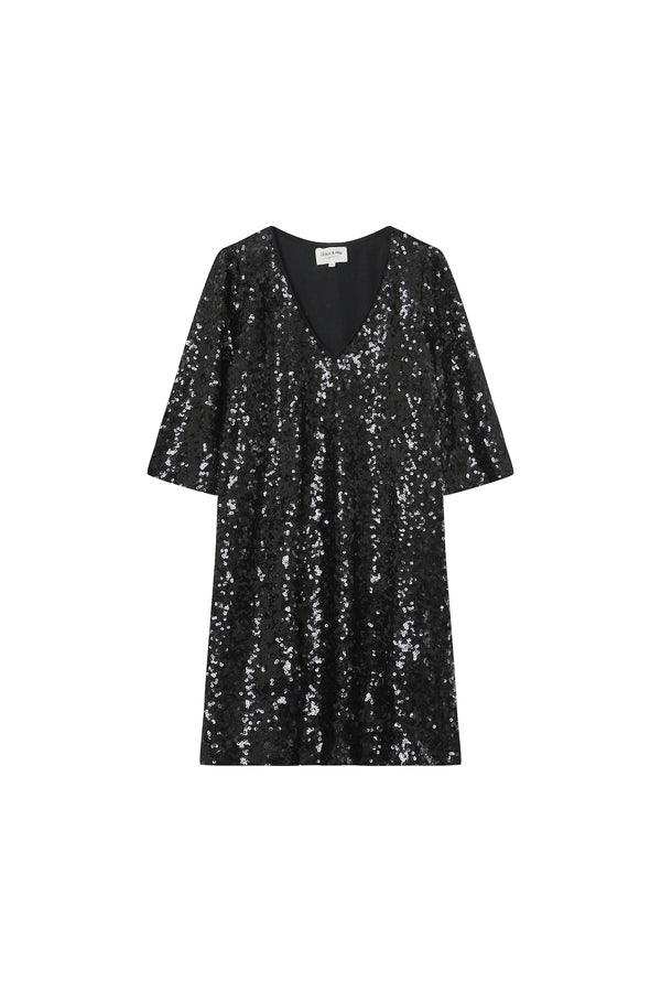 Kurzes Kleid Lune - Schwarz