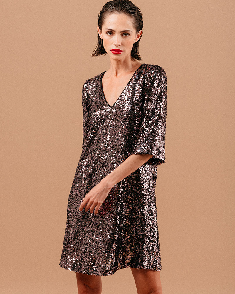 Lune short dress - Chocolate