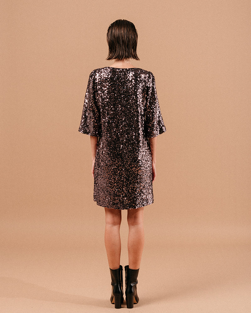Lune short dress - Chocolate