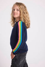 Maglione Girocollo Maniche Arcobaleno Luz - Blu Navy