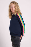 Pull Col Rond Manches Arc En Ciel Luz - Bleu Marine