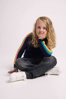 Pull Col Rond Manches Arc En Ciel Luz - Bleu Marine