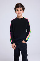 Pull Col Rond Manches Arc En Ciel Luz - Noir