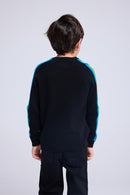 Pull Col Rond Manches Arc En Ciel Luz - Noir