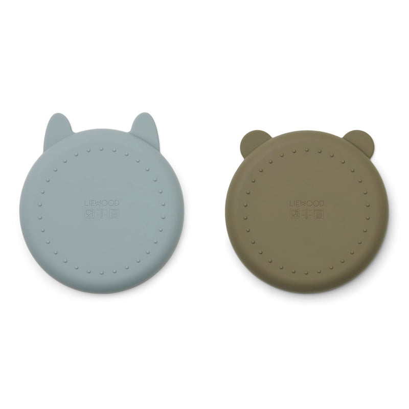 Liewood - Set de 2 platos mixtos Olivia Azul Niebla/Kaki