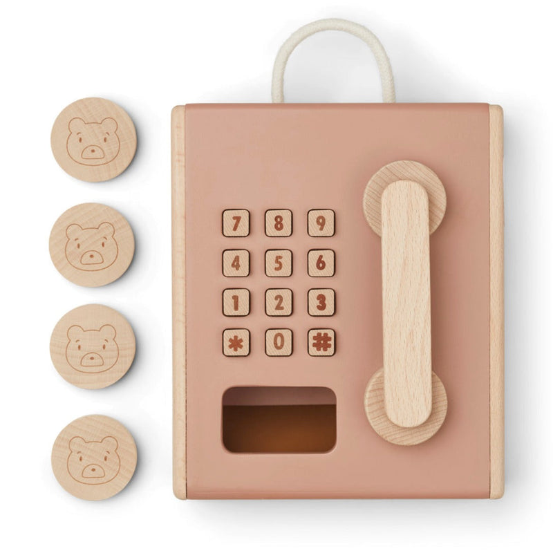 Téléphone à pièces Rufus tuscany rose de LIEWOOD - Sélection Liewood à retrouver sur amaetc.com, concept store eco friendly pour enfants