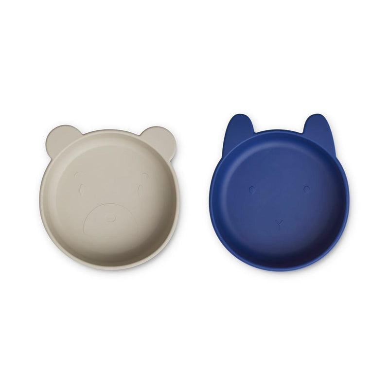 Set de 2 cuencos mixtos Vanessa mist/surf blue de LIEWOOD - Selección Liewood disponible en amaetc.com, concept store ecológico para niños