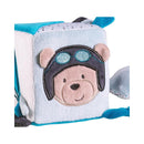 Cube D'Activites En Velours Bleu