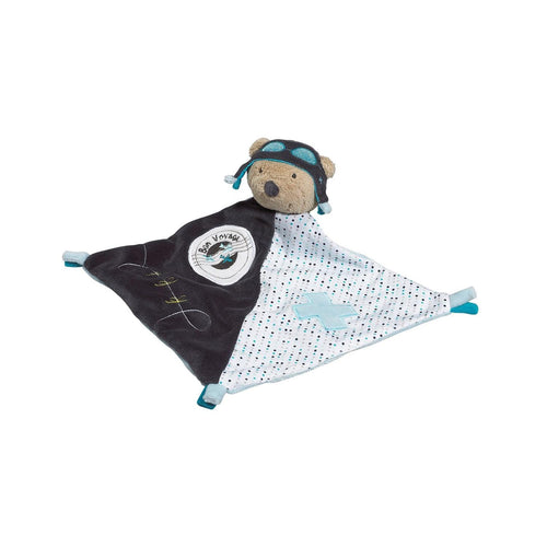 Doudou Mouchoir En Velours Bleu