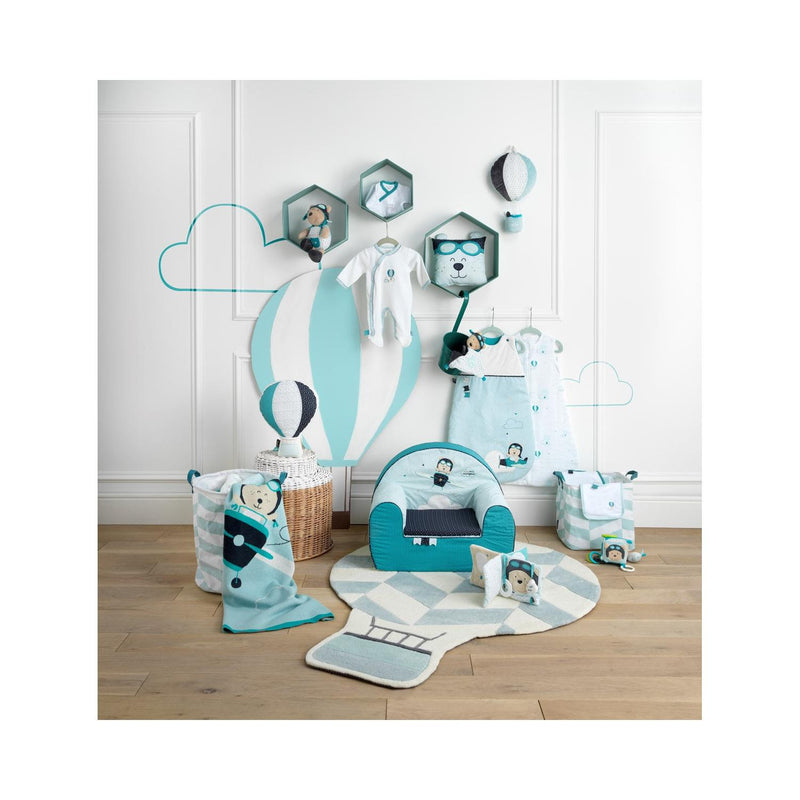 Doudou Mouchoir En Velours Bleu