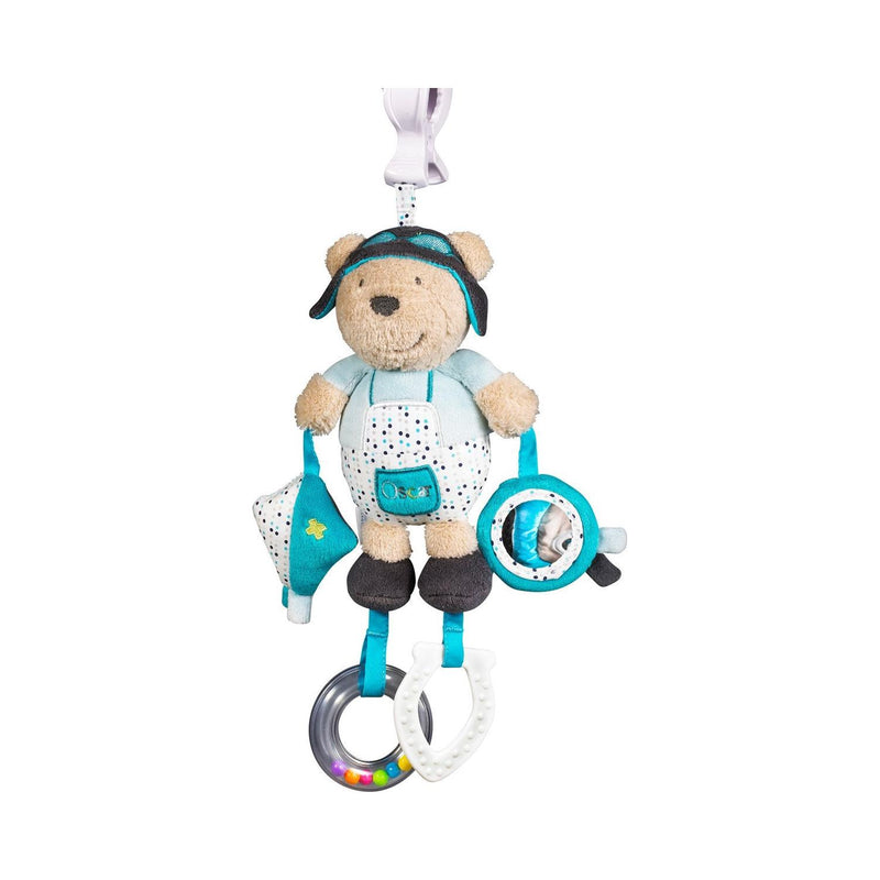 Jouet D'Activites Avec Pince En Velours Bleu