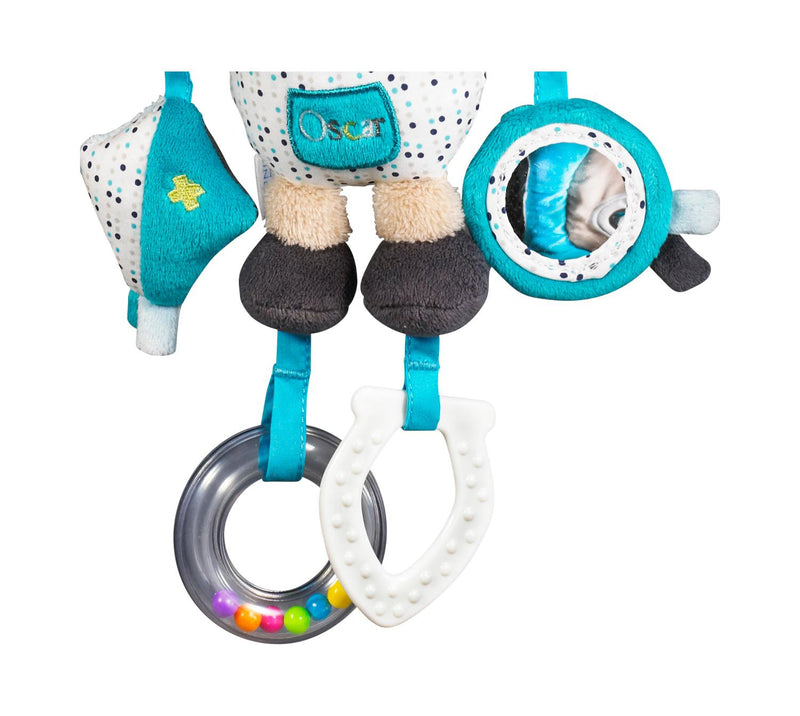 Jouet D'Activites Avec Pince En Velours Bleu