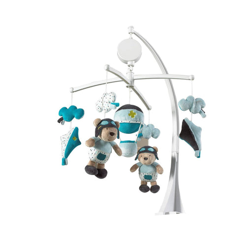 Mobile Tissu Musical En Velours Bleu