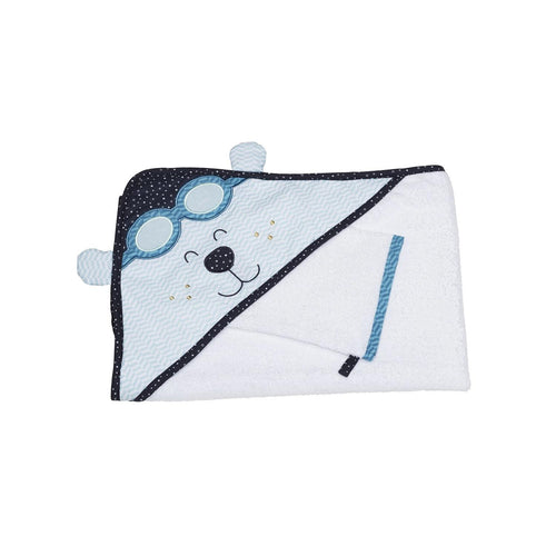 Cape De Bain Et Gant 75X75Cm En Coton Blanc