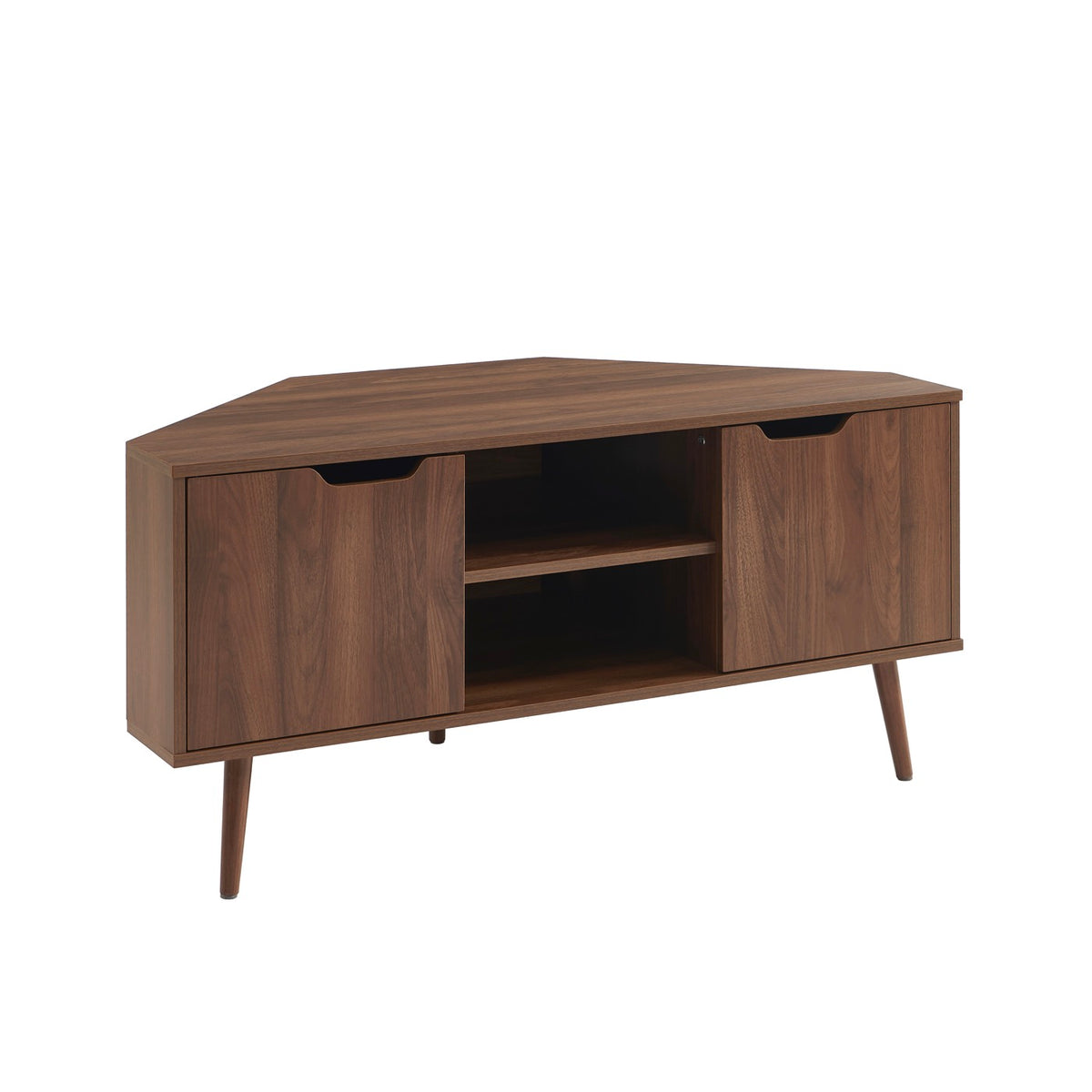 Lyna - Mueble de TV de esquina - Efecto nogal