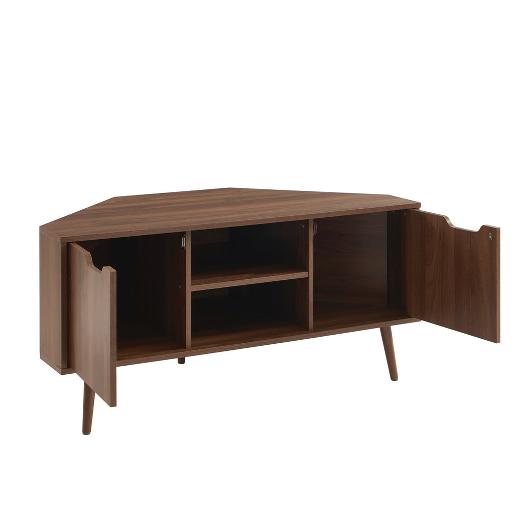 Lyna - Mueble de TV de esquina - Efecto nogal