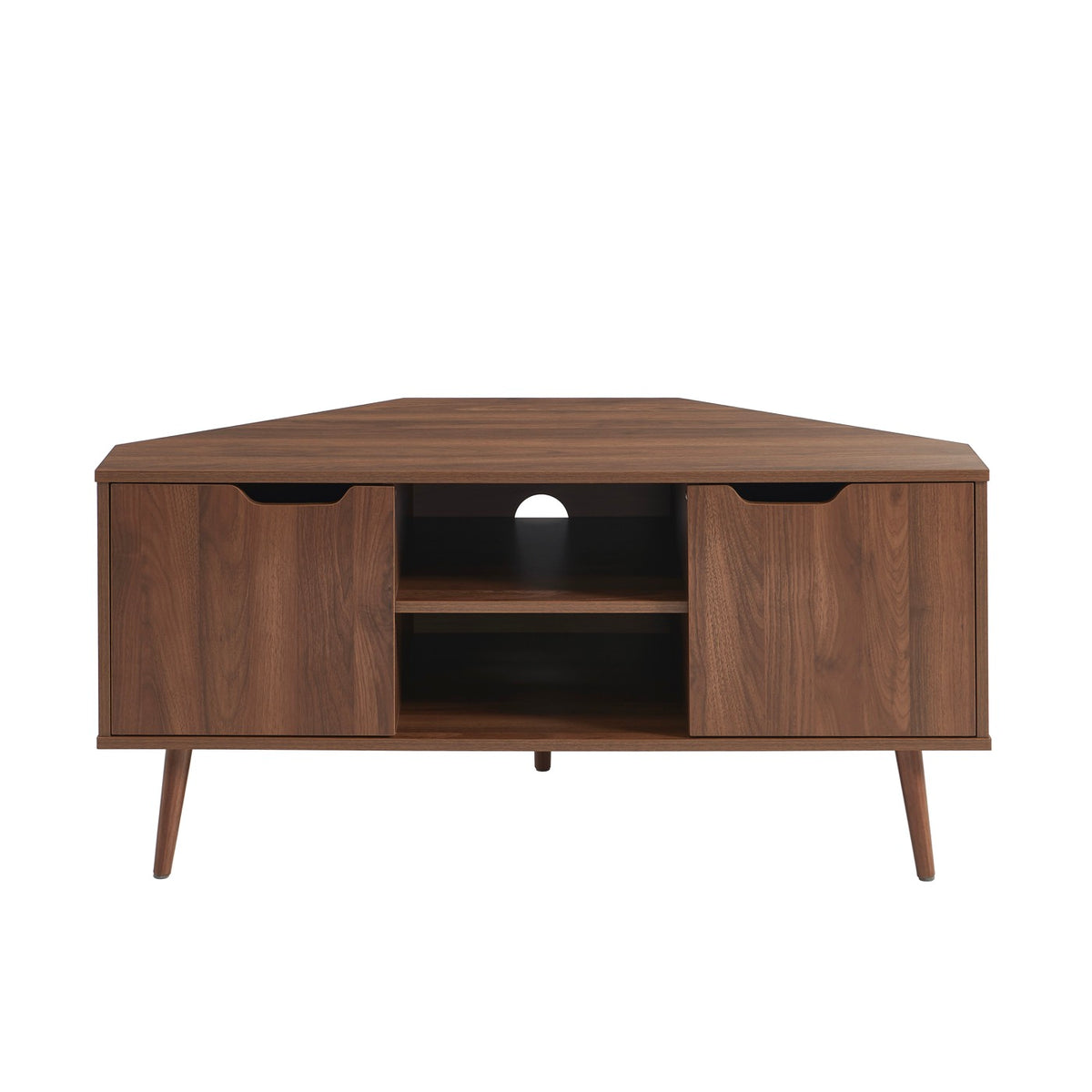 Lyna - Mueble de TV de esquina - Efecto nogal