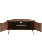 Lyna - Mueble de TV de esquina - Efecto nogal