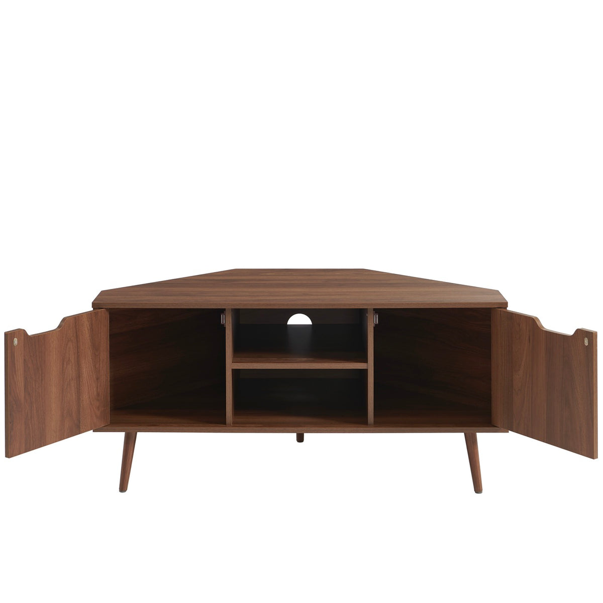 Lyna - Mueble de TV de esquina - Efecto nogal