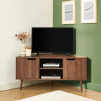 Lyna - Mueble de TV de esquina - Efecto nogal