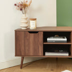 Lyna - Mueble de TV de esquina - Efecto nogal