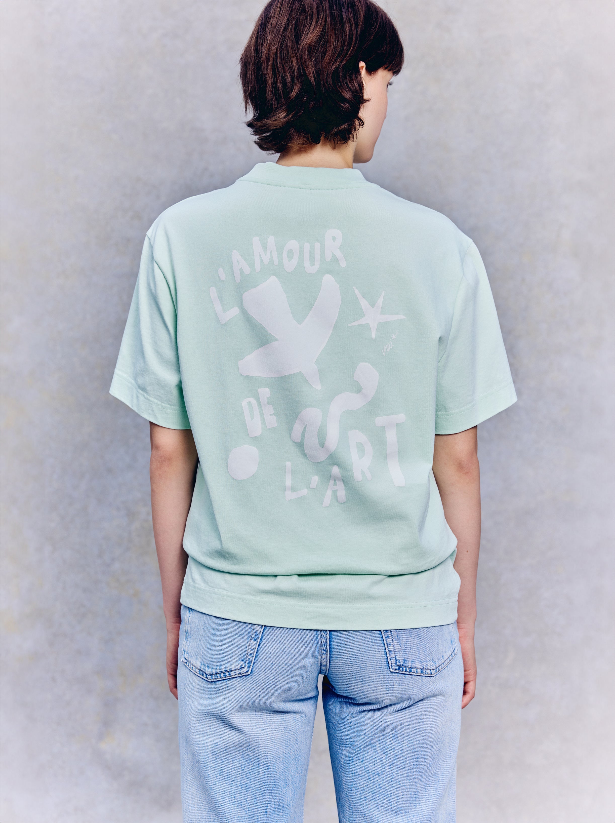 T-Shirt Unisexe Illustration Vert D'Eau