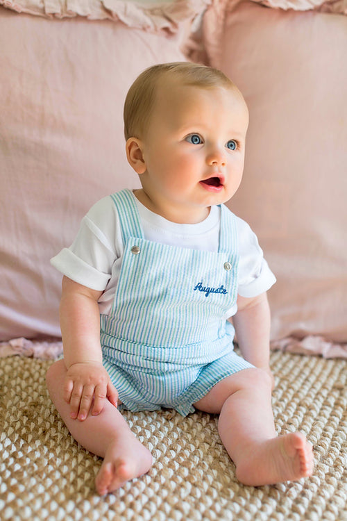 The Irresistible Overalls - Blue/Mint/White - Customizable