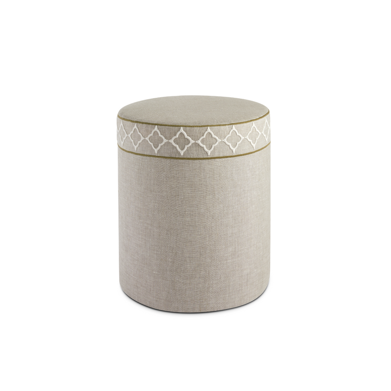 Tabouret Star Seat - Lin Naturel - Passepoil Ogee Ivoire