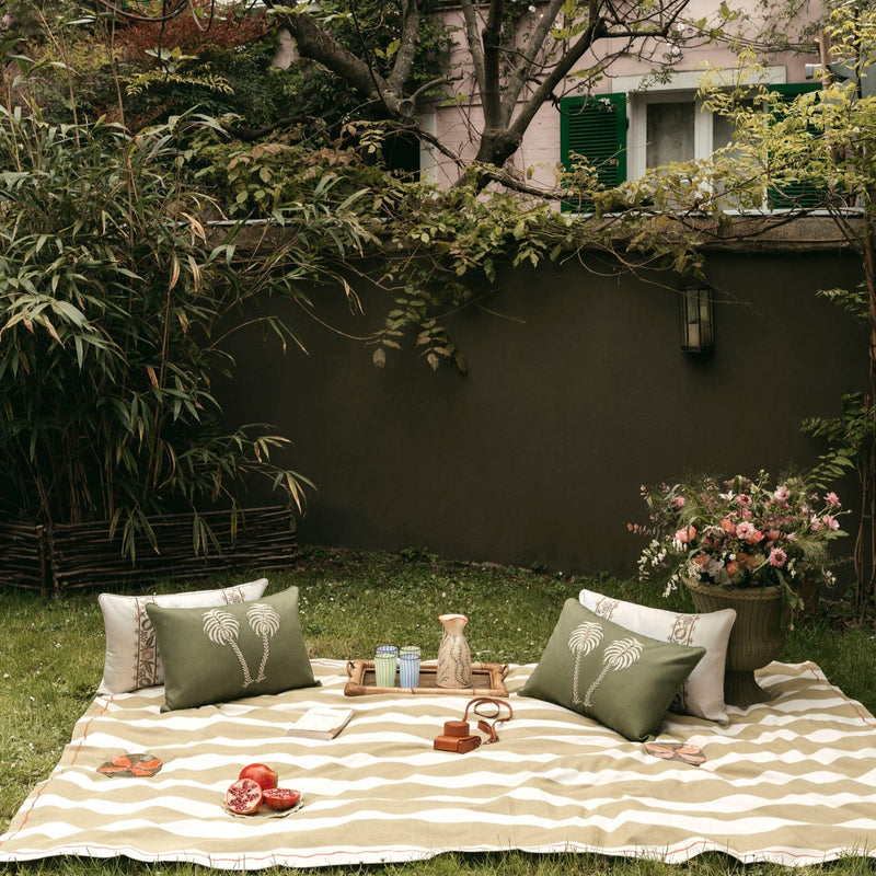 Coussin - Cloud - Lin Vert - Palmiers