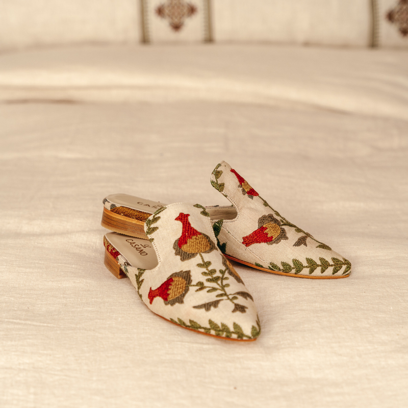 Mules - Suzani Cream
