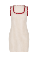 anja prêt à porter haut crop top rayé rose packshot face