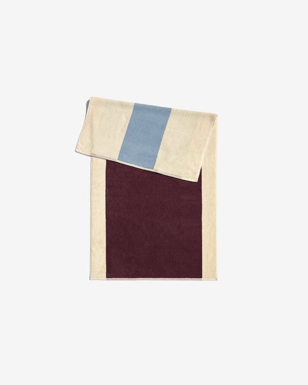 Towel - Sky Blue & Burgundy