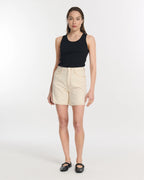Short droit ISYS en DENIM BEIGE | 100% Coton