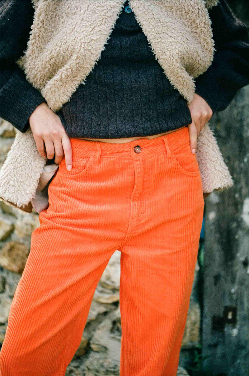 Pantalon Jerry Reg Trendy Corduroy - Tangerine