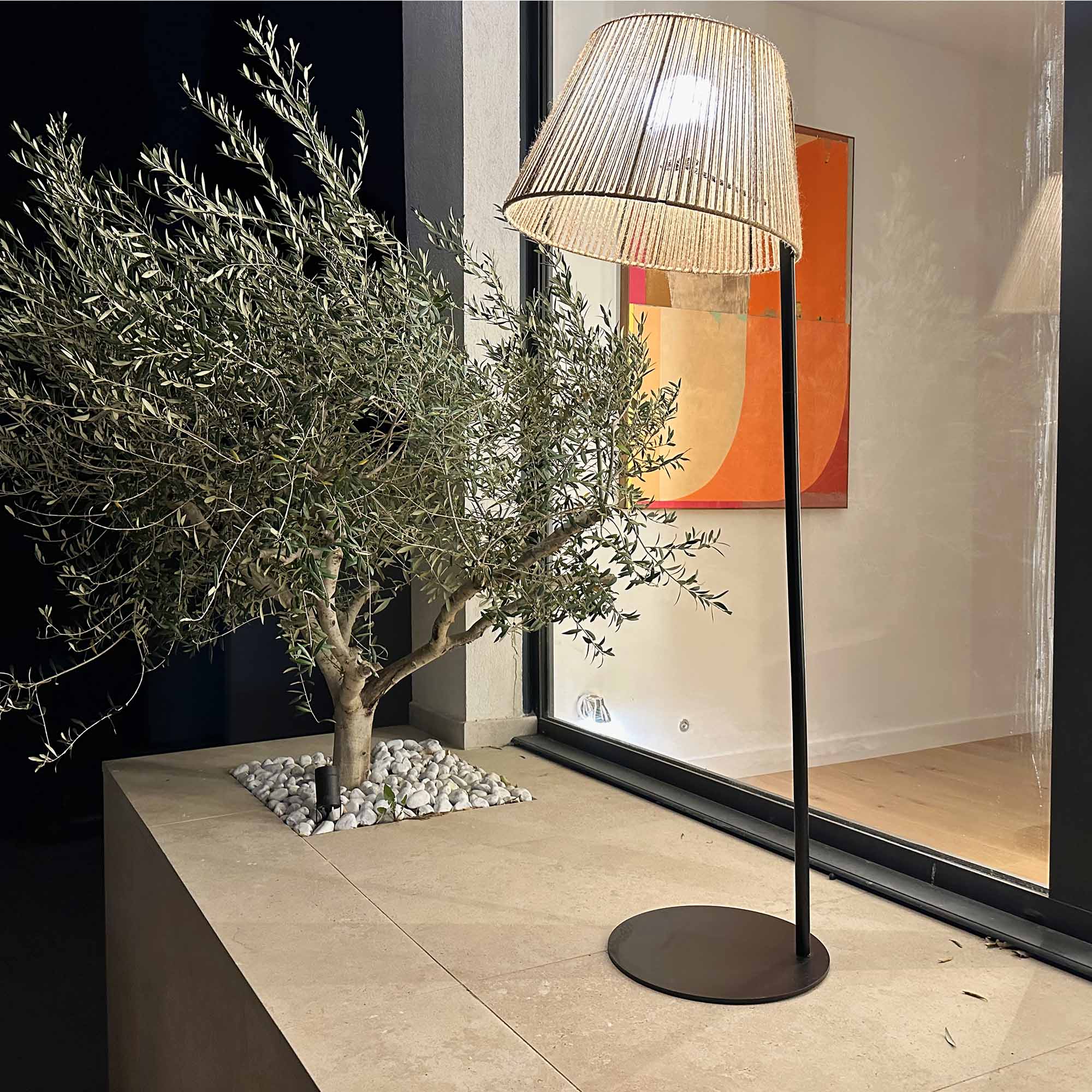 Octavio - Wireless Floor Lamp - Rope - Brown