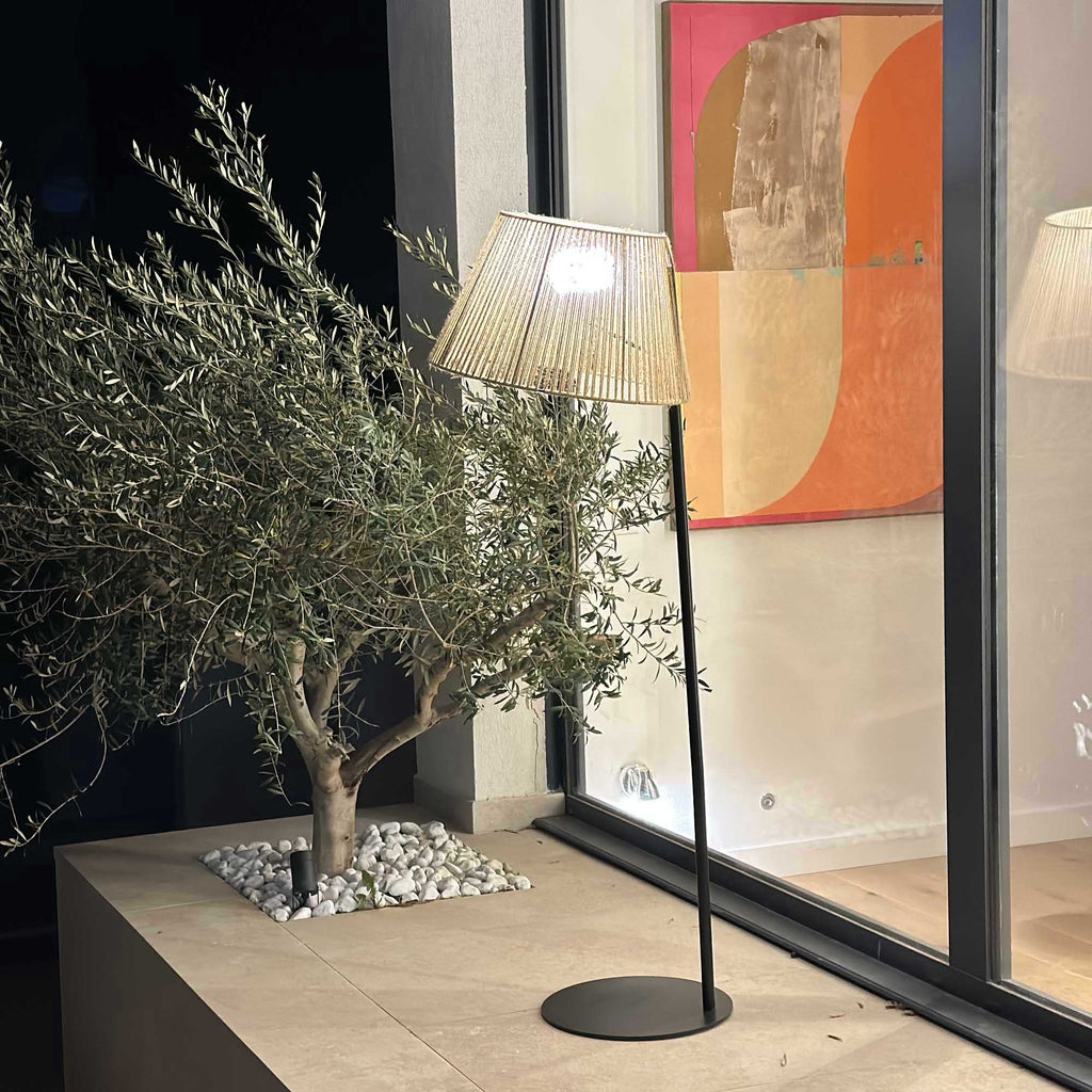 Octavio - Wireless Floor Lamp - Rope - Brown