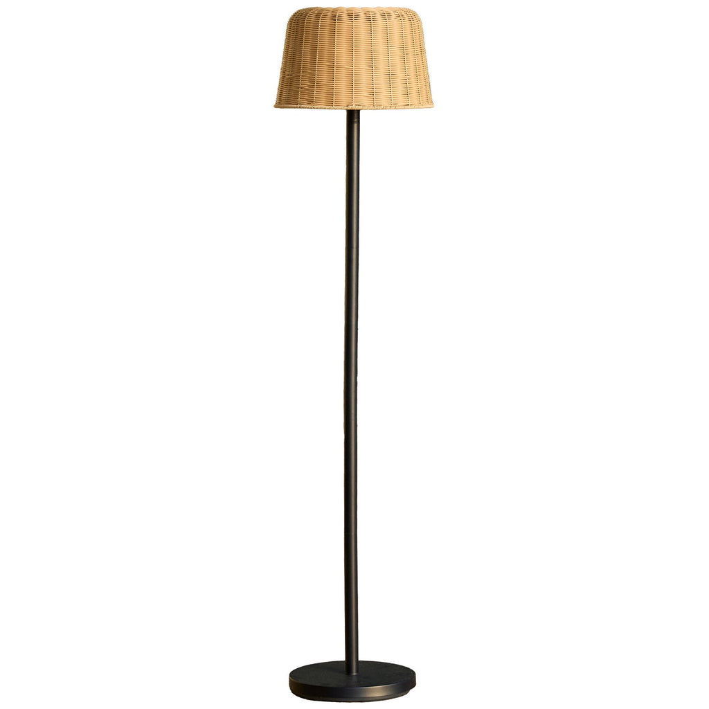 Mateo - Solar Floor Lamp - Polyrattan - Beige