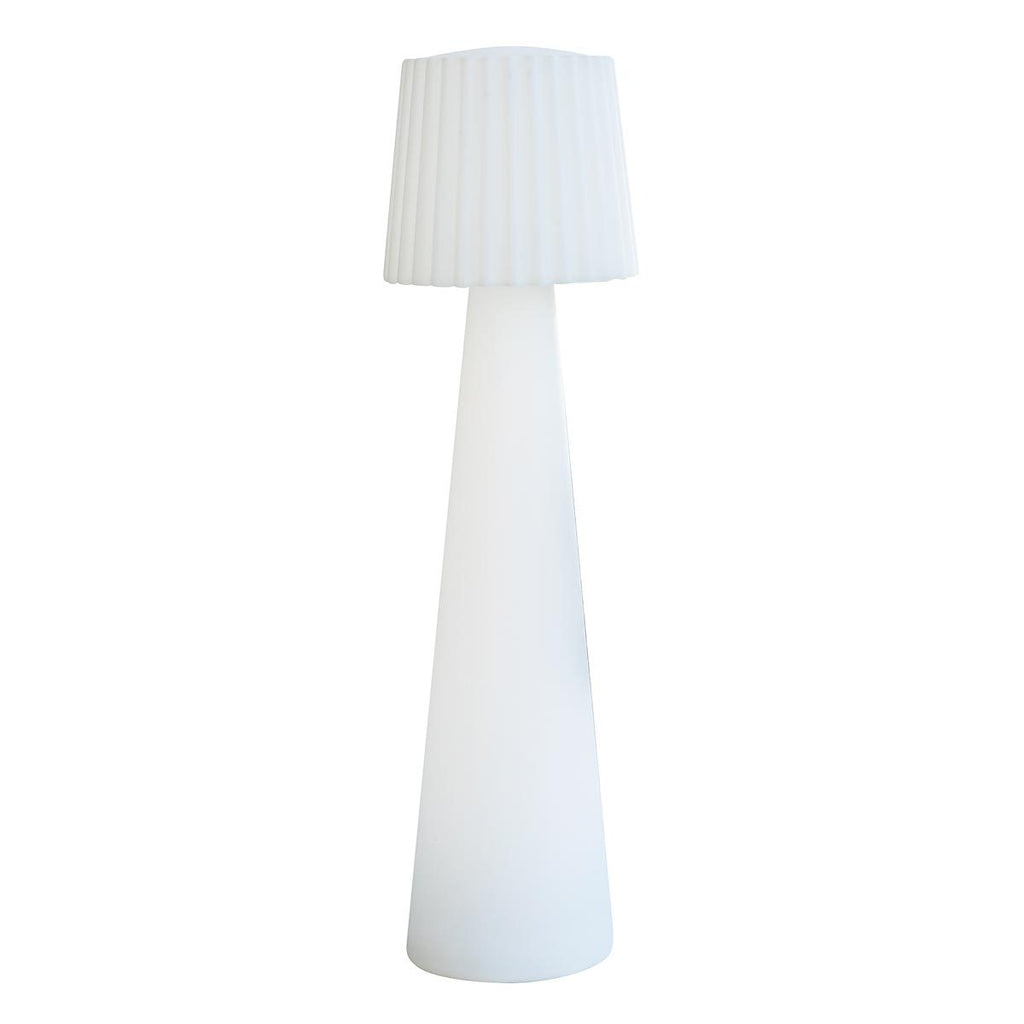 Lámpara de pie LED de diseño inalámbrico con pantalla ondulada multicolor regulable LADY Al. 110 cm con mando a distancia - REDDECO.com