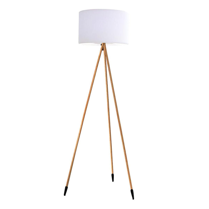 Lámpara de pie trípode inalámbrica diseño escandinavo exterior color madera LED blanco cálido/blanco regulable TAMBOURY WOOD H155cm - REDDECO.com