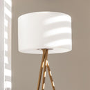 Lámpara de pie trípode inalámbrica diseño escandinavo exterior color madera LED blanco cálido/blanco regulable TAMBOURY WOOD H155cm - REDDECO.com
