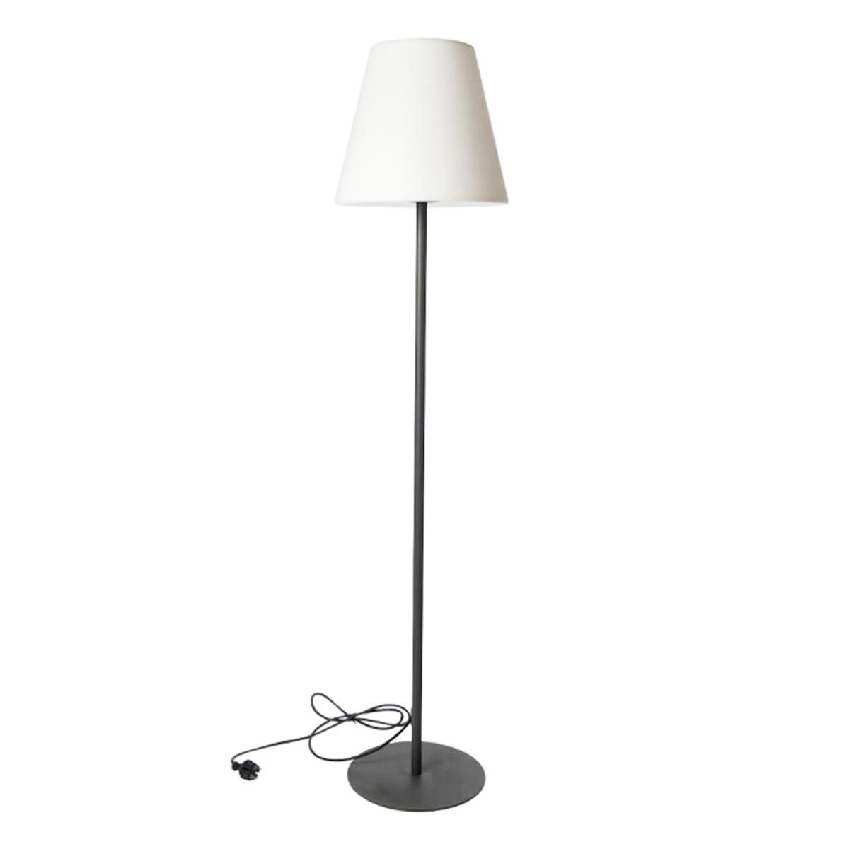 Lámpara de pie cableada con base metálica para exterior iluminación potente blanco LED STANDY H150cm base E27 - REDDECO.com