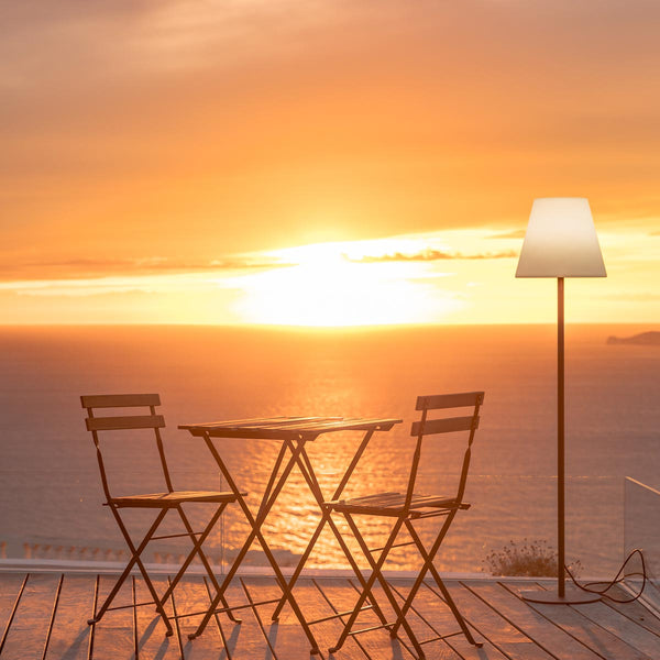 Wired floor lamp metal base for outdoor powerful LED white lighting STANDY H150cm E27 socket - REDDECO.com