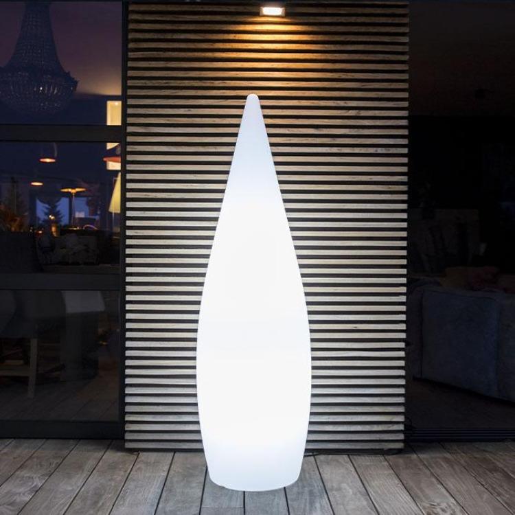 Bright wired drop floor lamp for outdoor powerful lighting white LED CLASSY H120cm E27 base - REDDECO.com