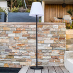 Luminous solar and rechargeable floor lamp metal base LED warm white / white dimmable STANDY SOLAR H150cm - REDDECO.com